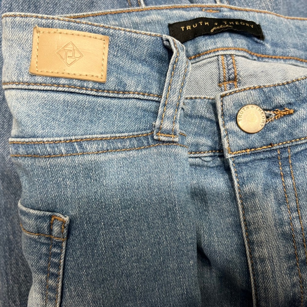 Truth + Theory Brenner Distressed Skinny Jeans Blue 14P Petite DP21471SD1